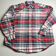 Tommy Hilfiger Shirt Mens Large Multicolor Plaid Long Sleeve Button Down Casual