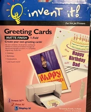 INVENT IT! - GREETING CARDS - 1/2 FOLD - 25 CARDS - 26 ENVELOPES - MATTE FINISH