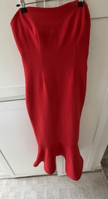 Cinq A Sept Women's Red Strapless Luna Sheath Mini Dress Size 2