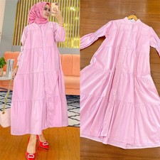 Dubai Long Sleeve Maxi Dress Abaya Muslim Women Kaftan Robe Islamic Party Gown