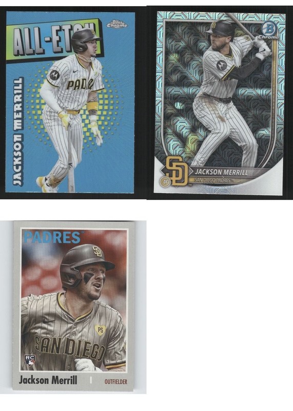 Jackson Merrill Baseball Card 3 Card LOT