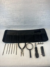 Portable Mini Precision Tool Kit w/ Case Screwdrivers Pliers Bits Magnifier