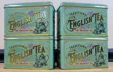 New English Teas Vintage Victorian Fine Breakfast Tea Tin 40 Tea Bags - 4 Pack