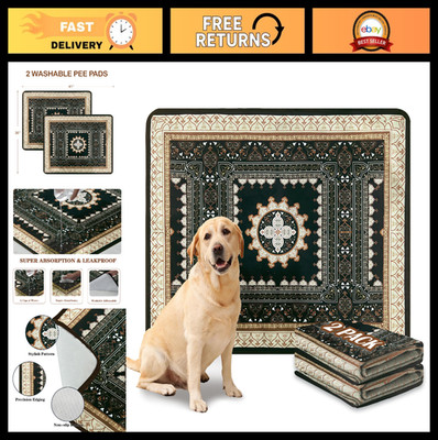 Reusable Dog Pee Pads 36''x41'' - 2 Pack Super Absorbent Leakproof Non-Slip Traini