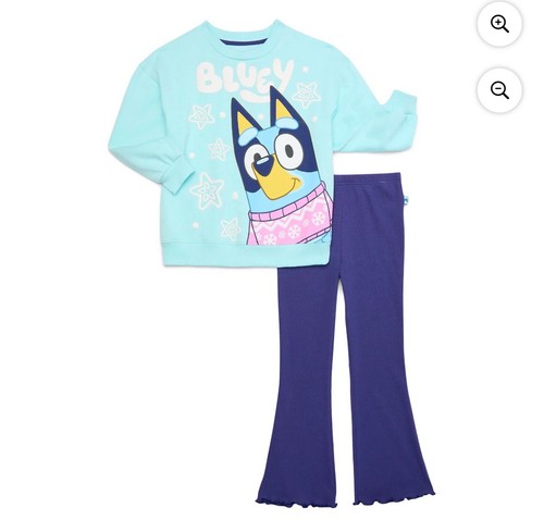Bluey Toddler Girls Graphic Sweatshirt and Flare Leggings Set, 2-Piece NWT - Picture 1 of 4