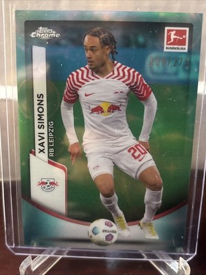 Xavi Simons #108/275  2023-24 Topps Chrome Bundesliga Aqua Bubble #56 RB Leipzig