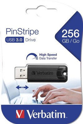 Verbatim PinStripe USB 3.0 256GB schwarz USB-Stick #40239259