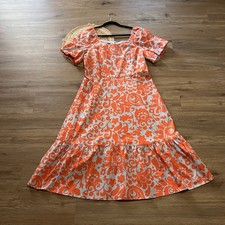 TALBOTS Puff Sleeve Poplin Midi Dress NWT Retail $169