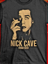 Nick Cave And The Bad Seed Sharp Black Cotton T Shirt Full Size Large NEW