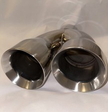 Twin 4 Outlet 2.5 Inlet 9 Long Dual Wall 304 Stainless Steel Exhaust Tip New Twin 4 Outlet 2.5 Inlet 9 Long Dual Wall 304 Stainless Steel Exhaust Tip New
