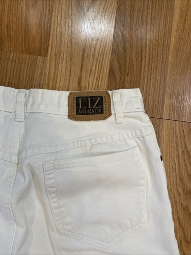 Liz Claiborne Straight Leg White Denim Mid Rise Jeans Womans Size 8 READ - Picture 15 of 15