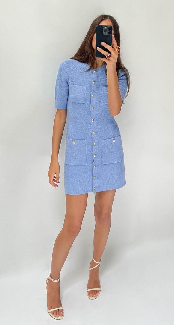 【専用】L BUTTON KNIT MINI DRESS Diante Metal button knit mini dress | DIANTÉ (ディアンテ)公式通販サイト