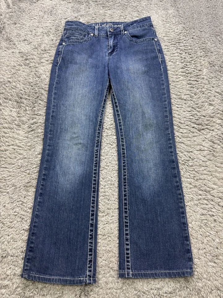 Pantalones de mezclilla Ethyl Jeans para mujer 2 calce clásico tiro alto elásticos adornados con bolsillo Foto 2 de 4