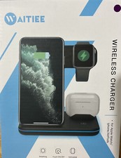 WAITIEE Wireless Charger 3 in 1, 15W Fast Charging Station for Apple Purple