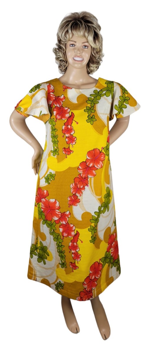 Vintage MCM 1970's Kelii's Of Hawaii Hawaiian Floral Flower Power