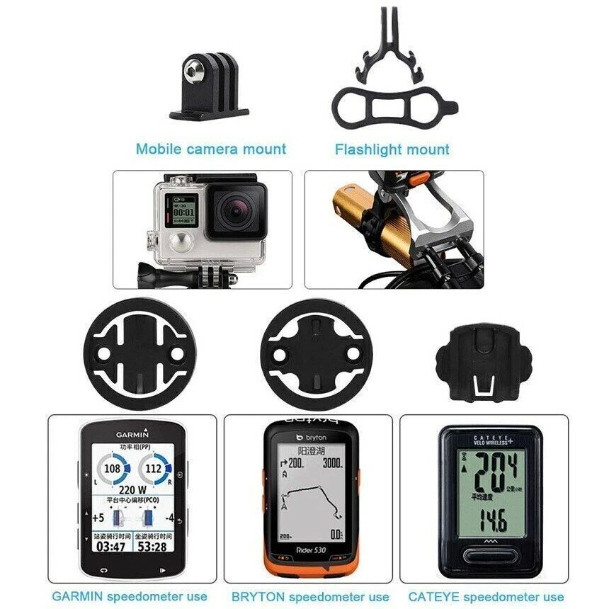 Bike Stem Extension Computer Mount Holder for GARMIN Edge GPS GoPro Bicycle - Image 3 of 4