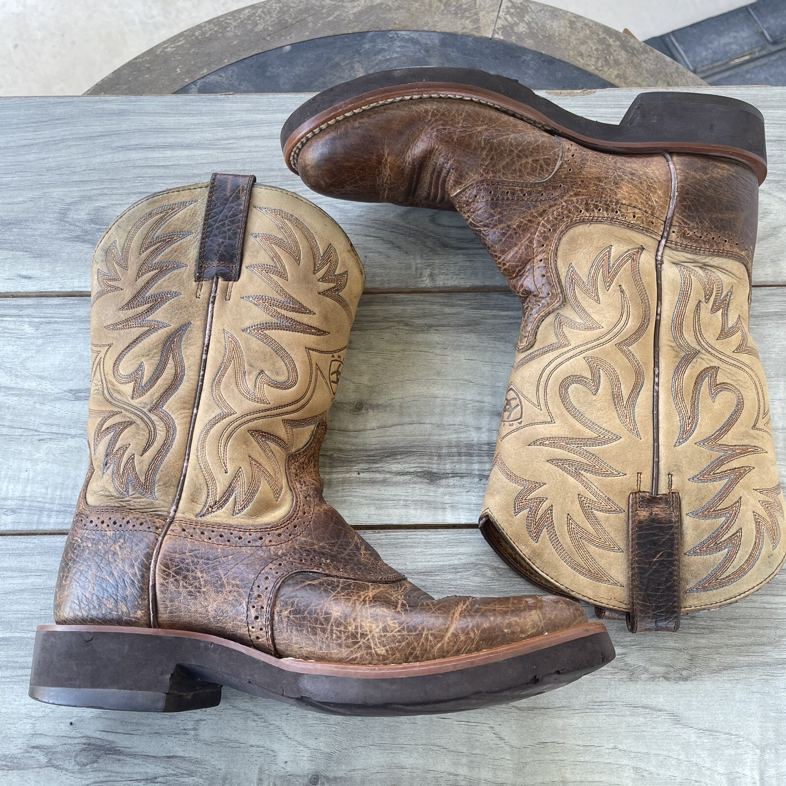 Ariat Heritage Cowboy Western Boots Men 9.5 D Brown Leather 1002559