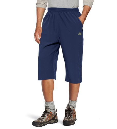 Pantalones cortos de senderismo al aire libre para hombre 3/4 de largo ligeros gimnasio entrenamiento informales de trabajo - Imagen 13 de 102