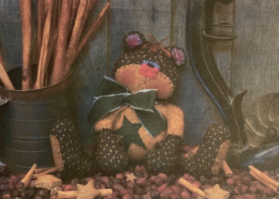 PATTERN Primitive Sitting Teddy Bear Doll Teddy Bear NEW Threadbare Primitives