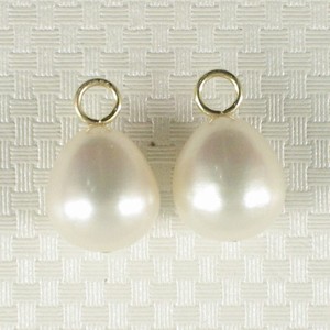 Pair-of-9-5-10mm-White-Pearl-14k-Yellow-Gold-4mm-Eye-Pin-for-Hoop-Earrings-TPJ