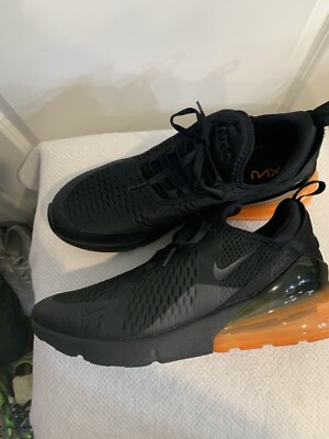 Size 11 NIKE AIR MAX 270 Black Total Orange sole AH8050-088 2017 Rare