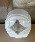 VTG 4-Point Star Art Deco Milk Glass Bathroom Wall Sconce Light Shade 3" Fitter