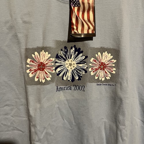 Sonoma NWT America 2002 Light Blue Floral Shirt Women’s Size XL Vintage 2000’s - Picture 2 of 7