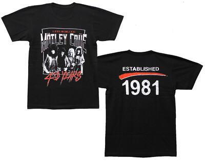 MOTLEY CRUE cd lgo 40 YEARS ESTABLISHED 1981 Official SHIRT XL New too fast for