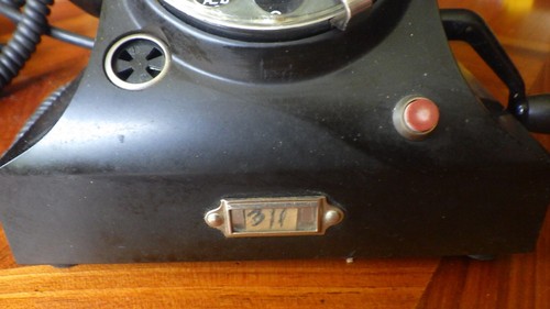 Téléphone, bakélite noire, téléphone de table avec manivelle suédoise LM Ericsson - Photo 5/13