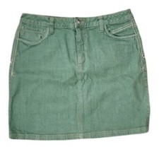 Vintage Route 66 Denim Sage Green Mini Jean Skirt Women's 11/12