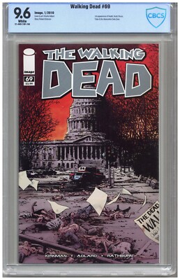 Walking Dead  # 69   CBCS   9.6   NM+   White pgs  1/2010  1st App. of Heath, Sc
