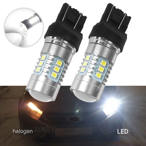 2X T20 7443 7440 WHITE LED BRAKE STOP TAIL LIGHT BULBS GLOBE BRIGHT ERROR FREE - Picture 7 of 8