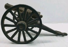VINTAGE BRASS CAST IRON MINI CANNON DESKTOP TOY C 1/2 MF CO
