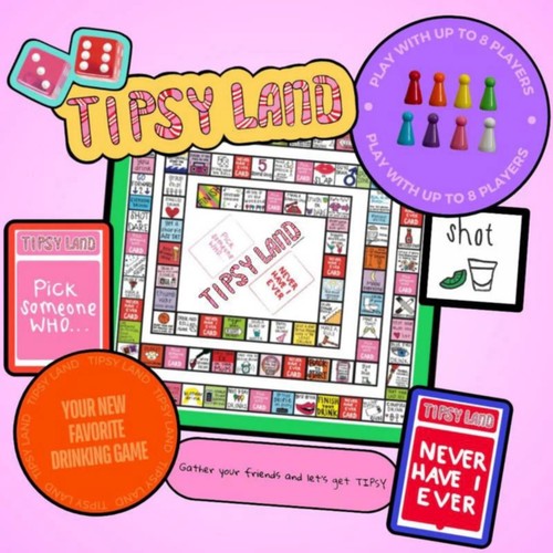 Juegos de mesa Tipsy Land para amigos juego de beber en tareas y desafíos de fiesta - Imagen 5 de 11