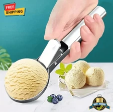 Stainless Steel Dual-Use Ice Cream Scoop & Fruit Spoon for Home & Outdoor