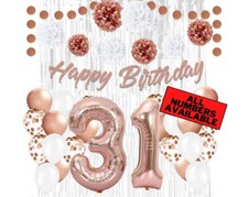 Rose Gold 31st Birthday Decorations for Girls - 40" Number Balloons  More