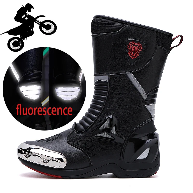 Botas de carreras de motocicletas para hombre zapatos protectores profesionales para montar motocicletas Foto 3 de 4