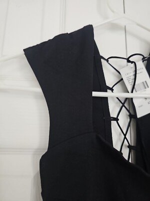 Fashion Nova Black Mini Dress Open Back Lace Up 'You Are What You Are'  Small NWT | eBay