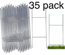 Sturdy Metal H Frame Wire 35 pack Step Stakes for Yard Signs 10 x 30 inch 