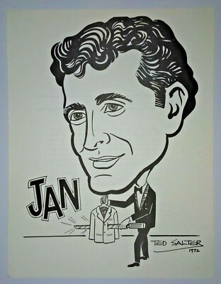 Jan caricature 1988 The Magic Castle Walls of Fame book by Ted Salter