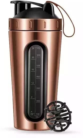 Stainless Steel Visible Window Protein Shaker Bottle-1 pcs