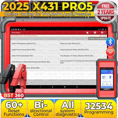 2025 LAUNCH X431 PRO 5 PAD V+ Car Diagnostic Scanner Tool Programming Key Coding