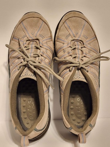 Privo by Clarks beige Leder Slipper Schuhe flache Damen 7M Schnürschuhe Sneaker - Bild 5 von 7