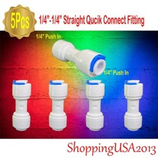 5 Pcs 1/4-1/4" Quick Connect Straight Fitting Connector Push In Undersink RO