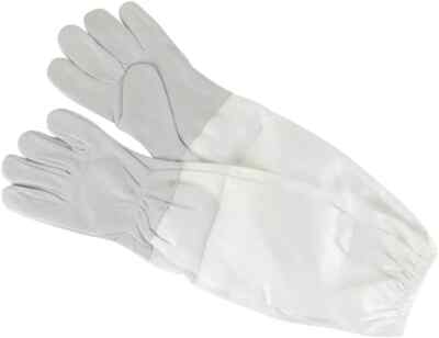 SummerHawk Ranch Gloves Leather Cowhide Bee Sting Protection Canvas Sleeve XL