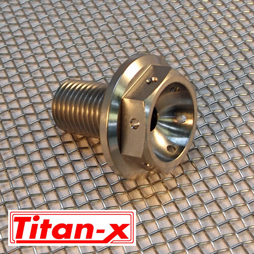 Honda CBR600 1999-2016 front wheel spindle bolt Titanium drilled M14x1.5 - Afbeelding 1 van 1