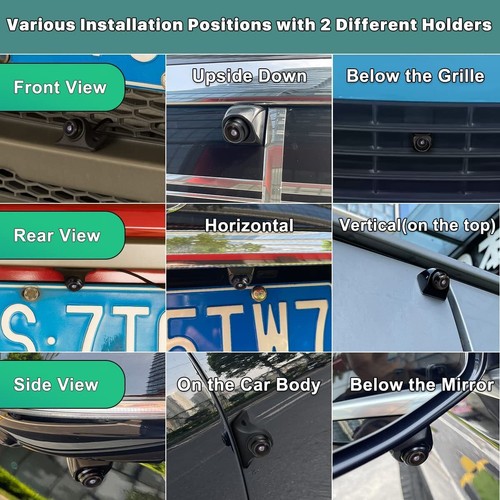 AHD 720P Reverse Rear Cam Backup Rear/Front/Side View Camera+ Hidden/Flush Mount - Picture 9 of 14
