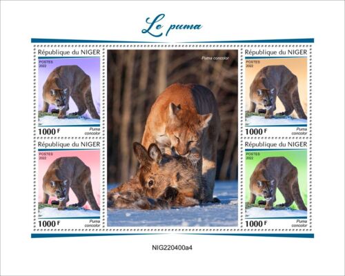 Puma MNH Stamps 2022 Niger M/S - Afbeelding 1 van 1
