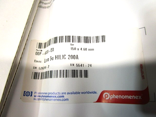 PHENOMENEX 00F-4450-E0 HPLC COLUMN - Picture 5 of 6