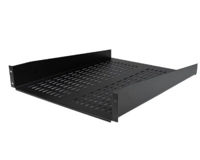 2U 22in Vented Rack Mount Shelf - Fixed Server Rack Cabinet Shelf - 50lbs / 22kg